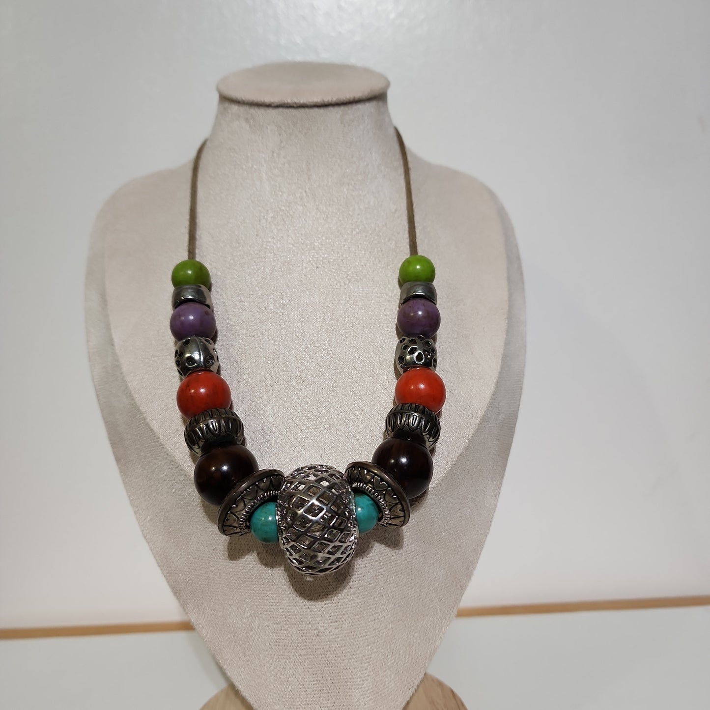 Colorful Wooden Beads Necklace