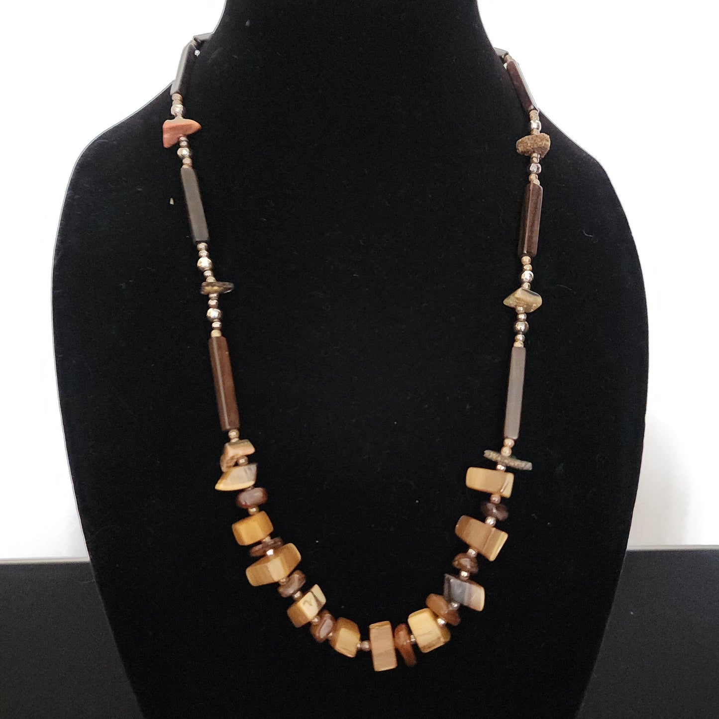 Rare Find Wood & Chip Necklace