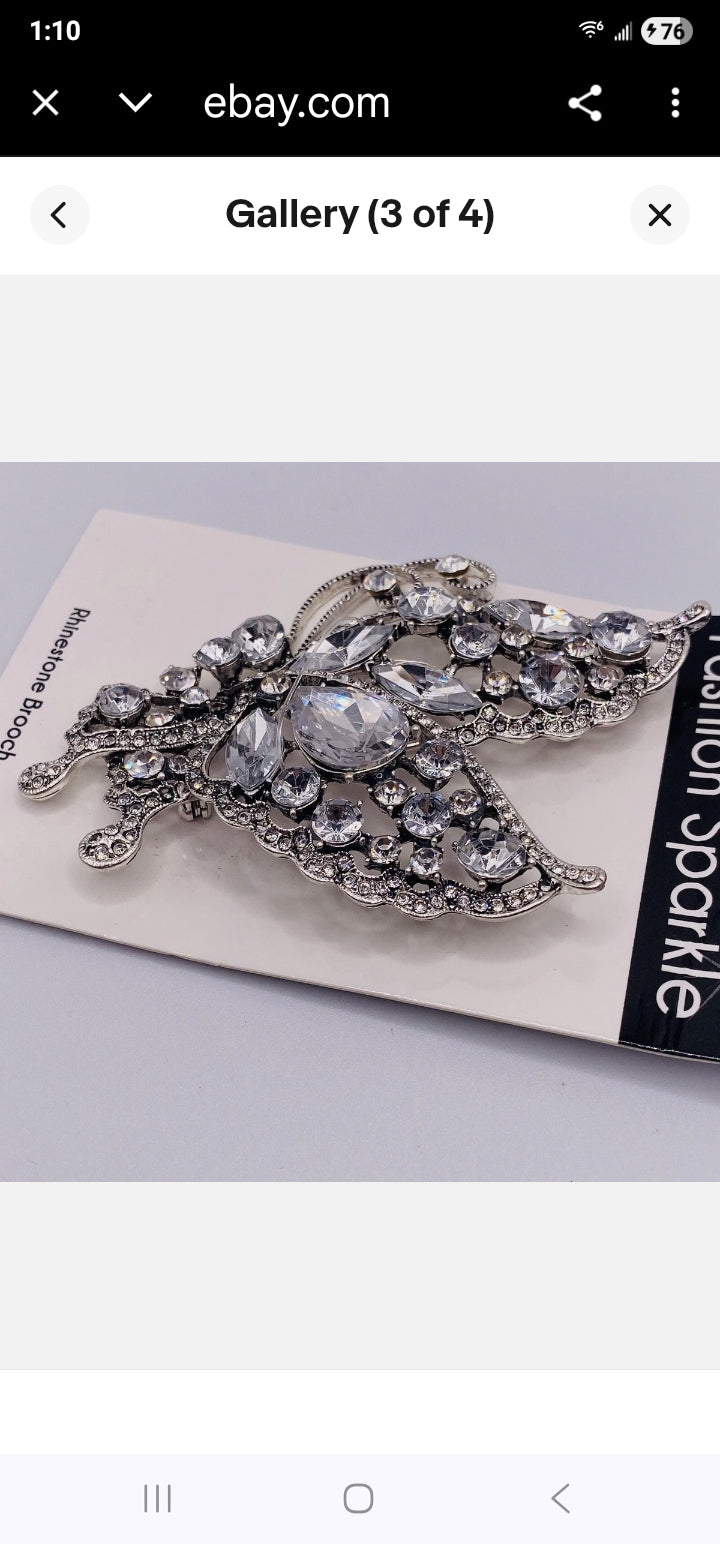 Butterfly Rhinestone Brooch