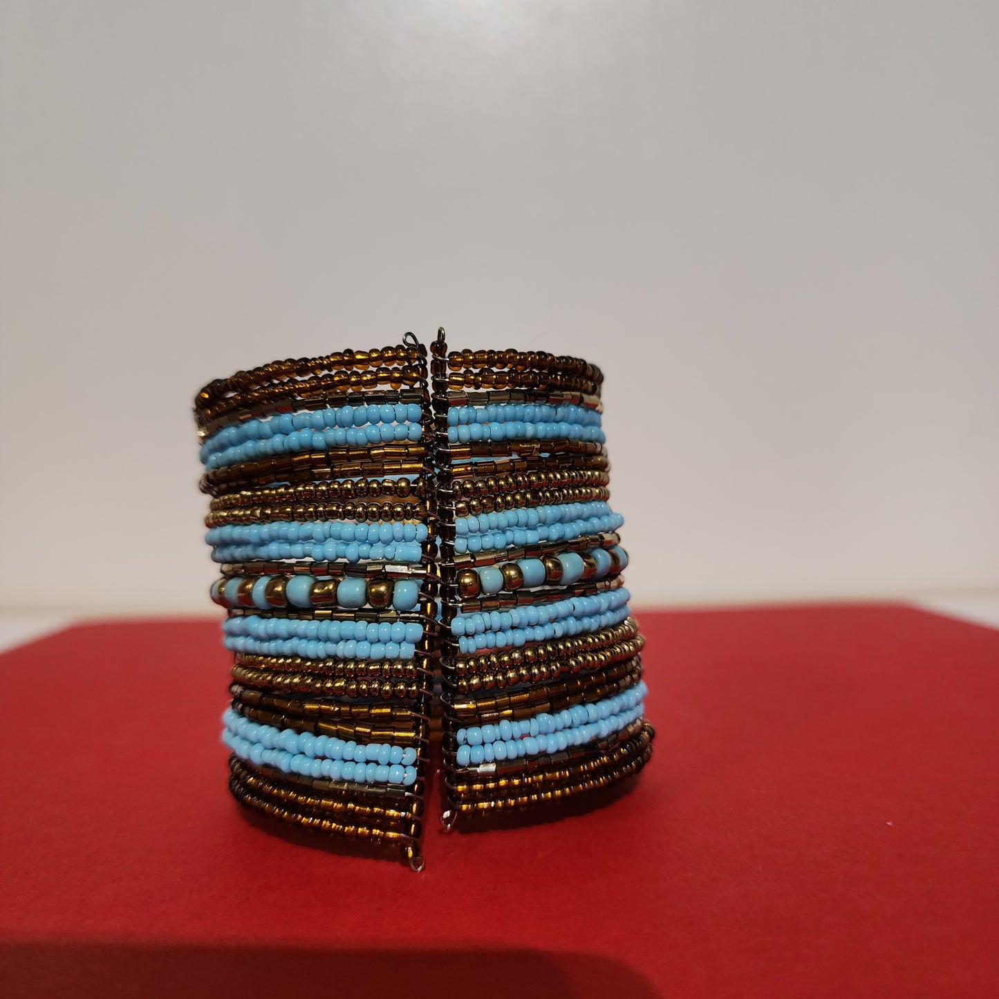 Vintage Wide Brass Wire Wrap Cuff Bracelet