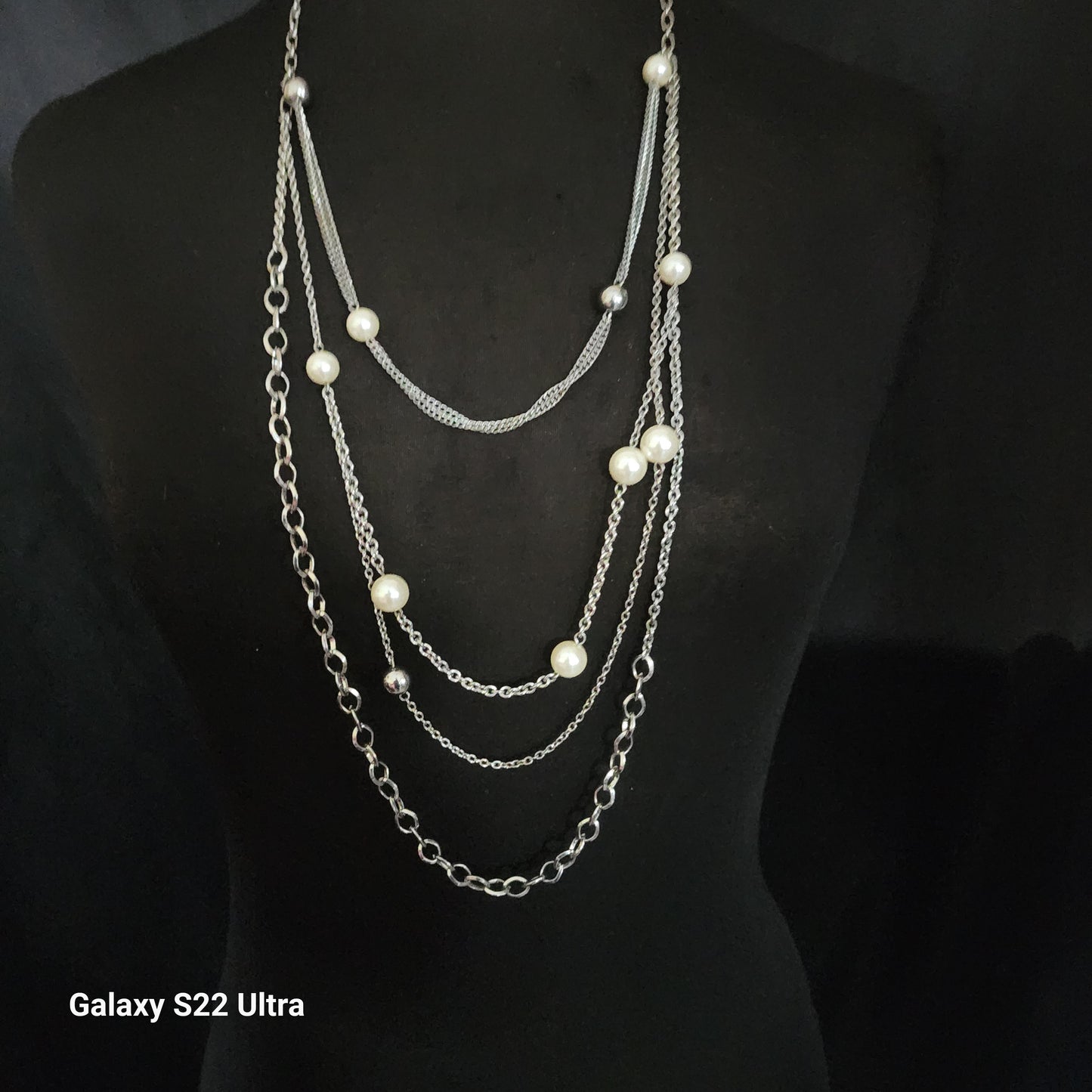 Silver Tone Layer Necklace