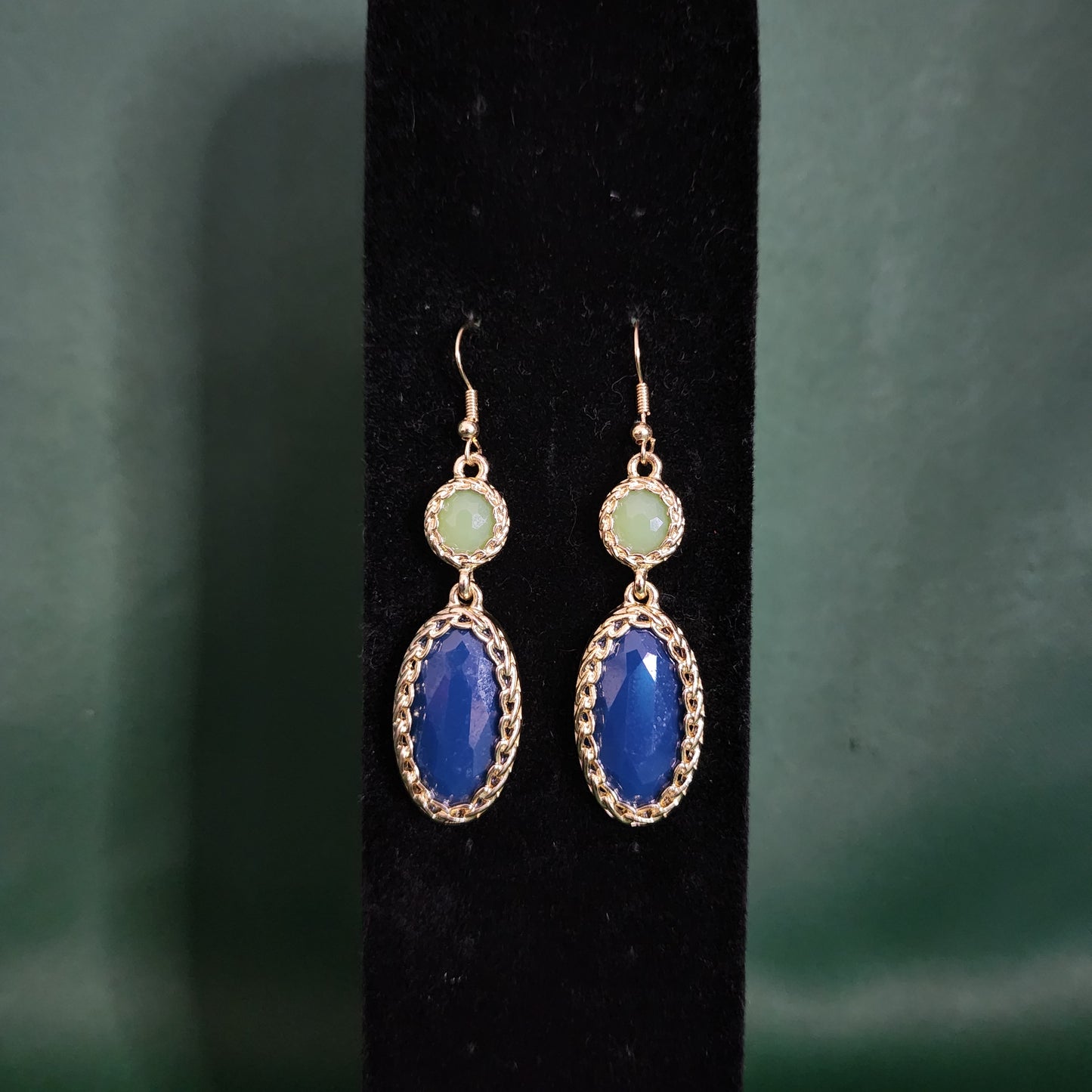 Green & Blue Dangle earings