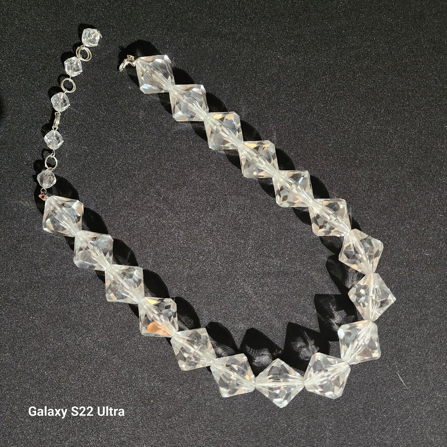 1960's Clear Faceted Acrylic Bold Necklace
