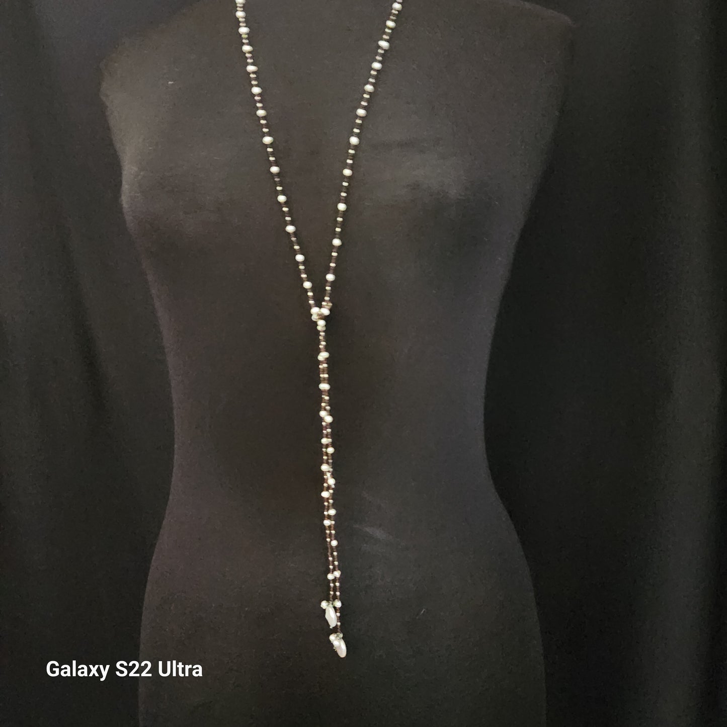 Pearl Beads Lariat Necklace