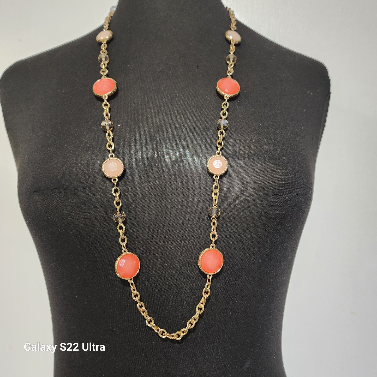 Bohemian Coral & Pink Necklace