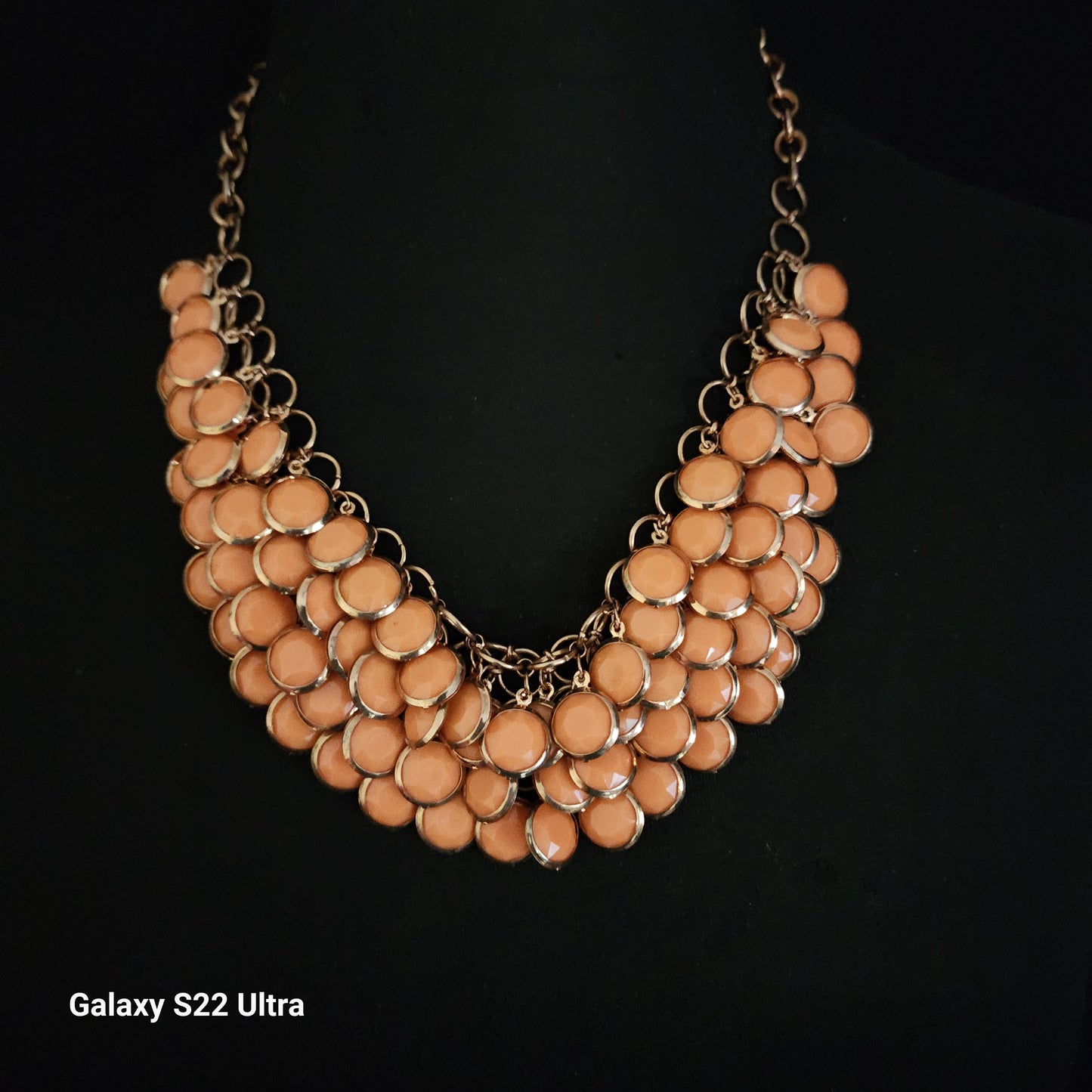 Retro Multilayer Coral Tone Necklace