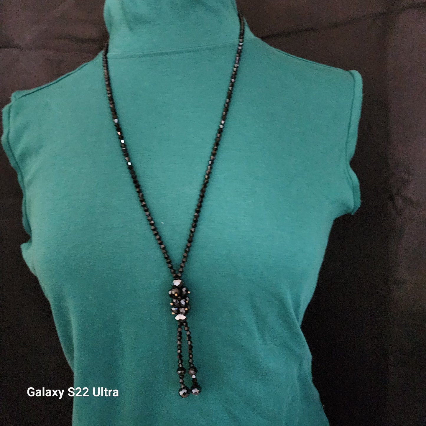 Black Glass Bead Necklace