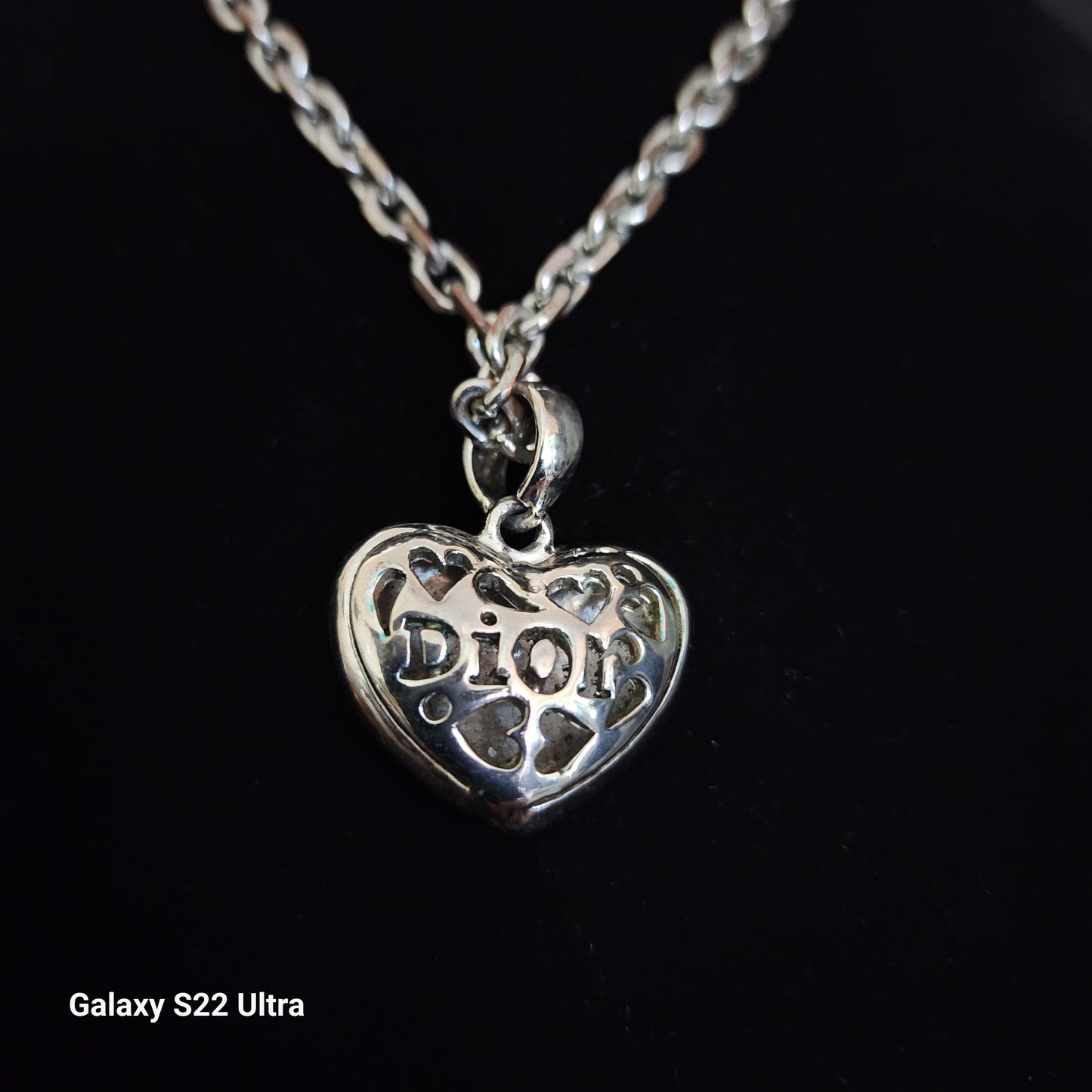Dior Rhinestone Heart Necklace