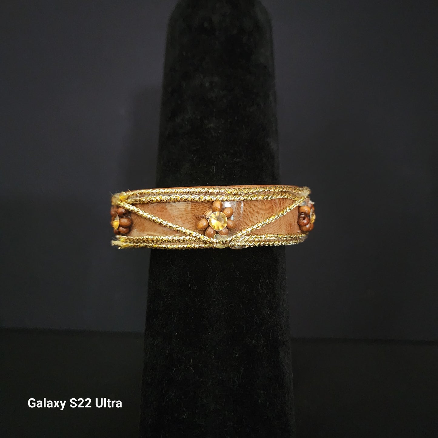 Brown Beaded Cuff
