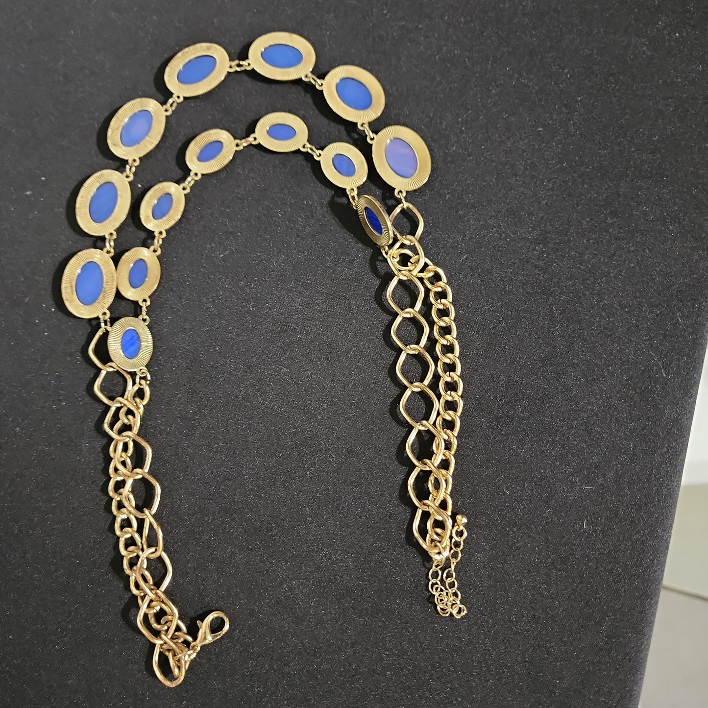 Double Chain Blue Necklace