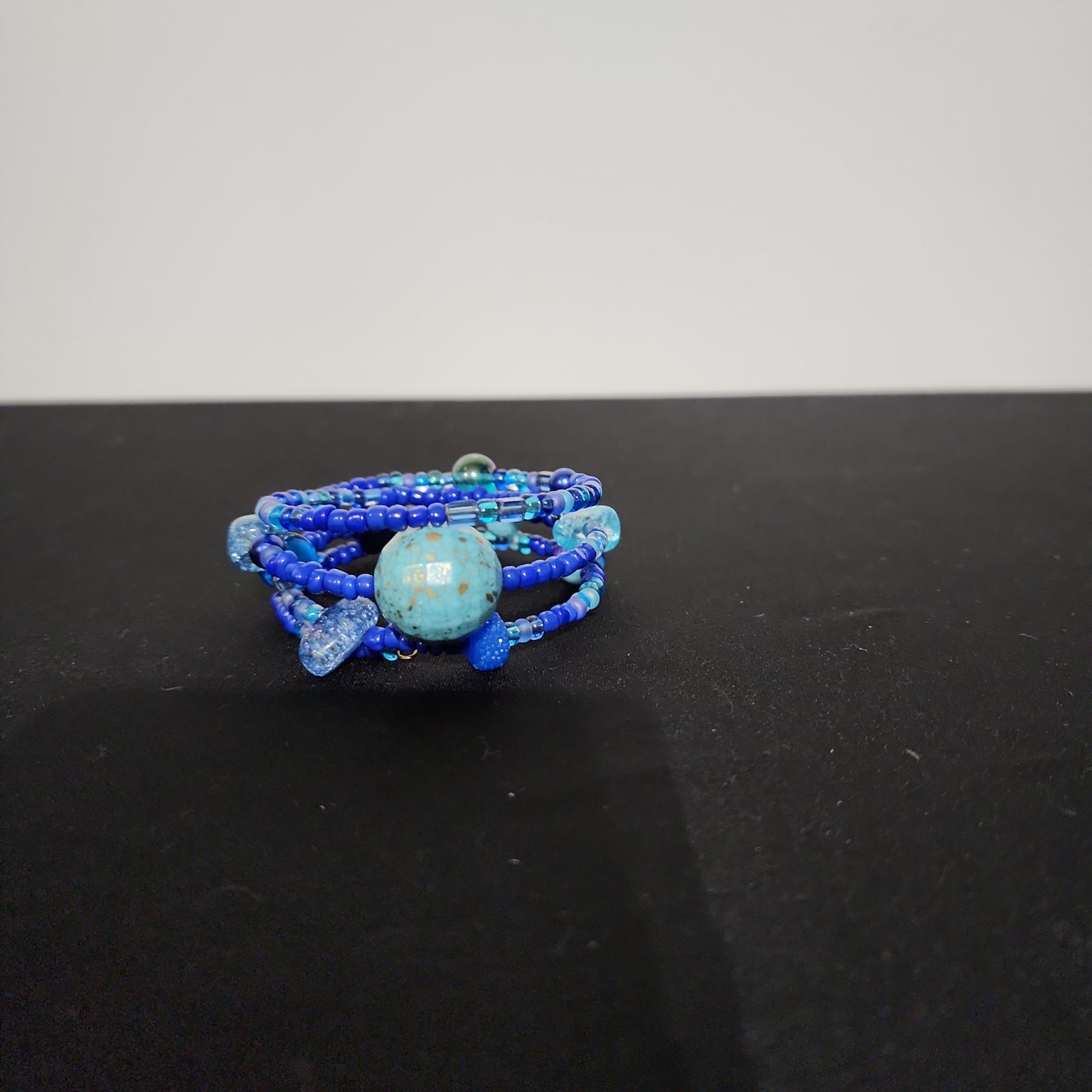 Blue Memory Wire Bracelet