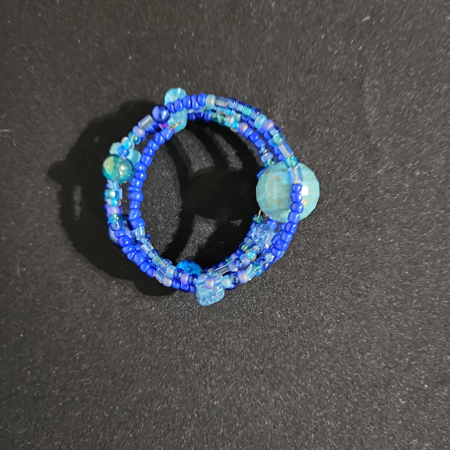 Blue Memory Wire Bracelet