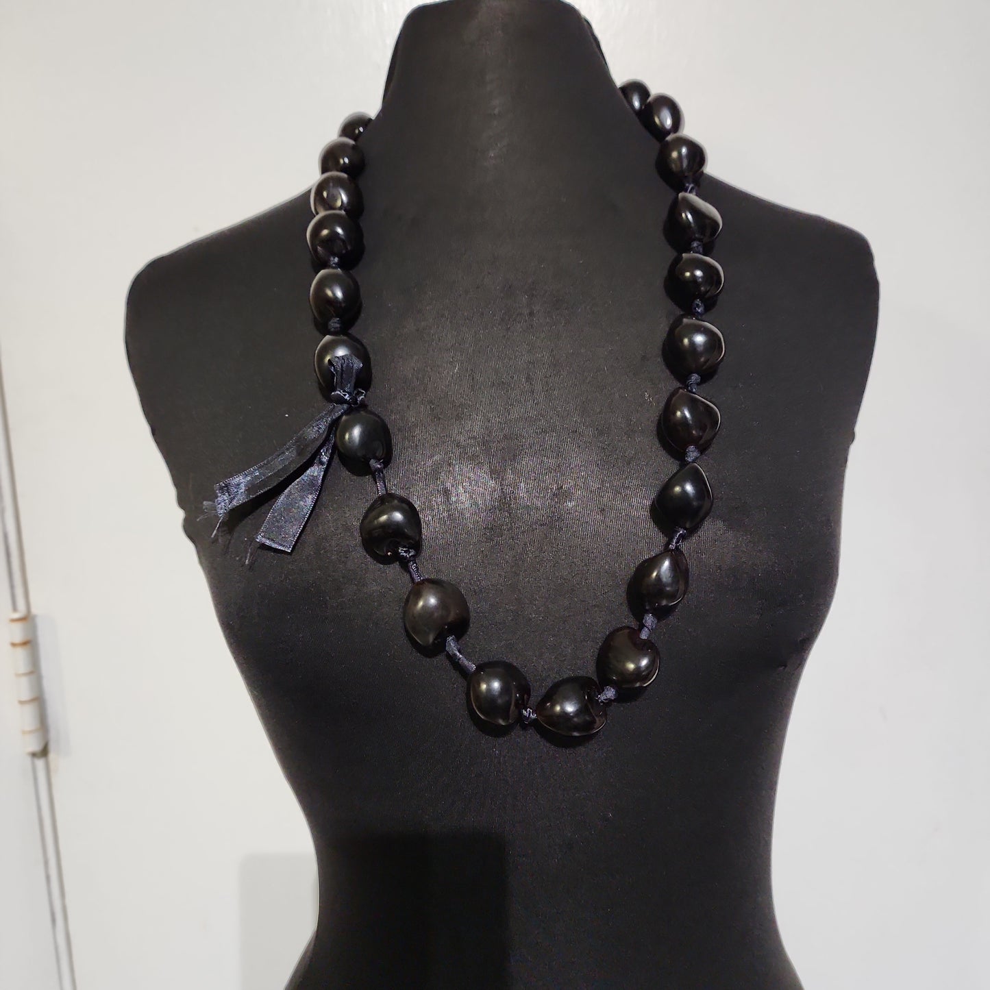 Black Kukui Nut Necklace