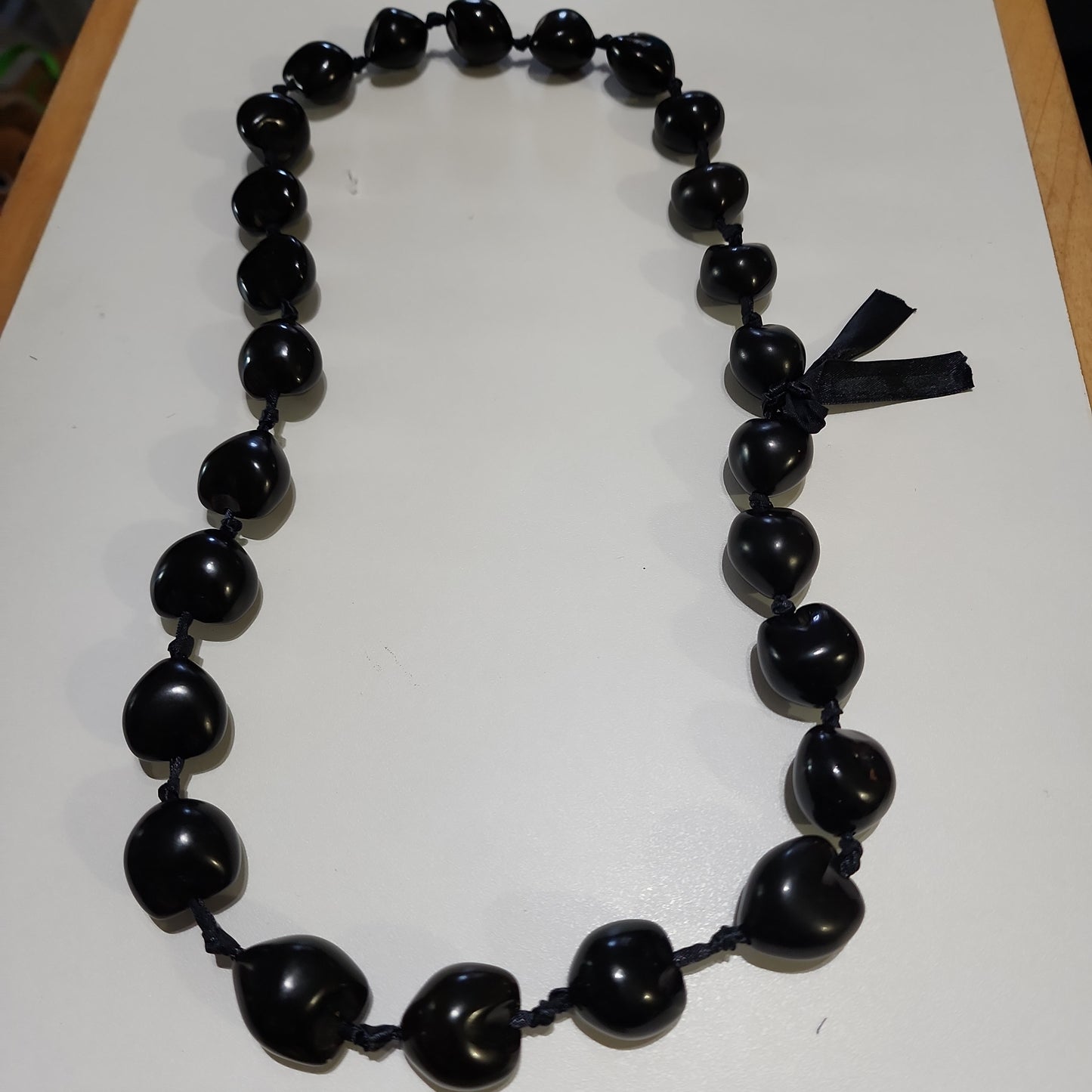 Black Kukui Nut Necklace