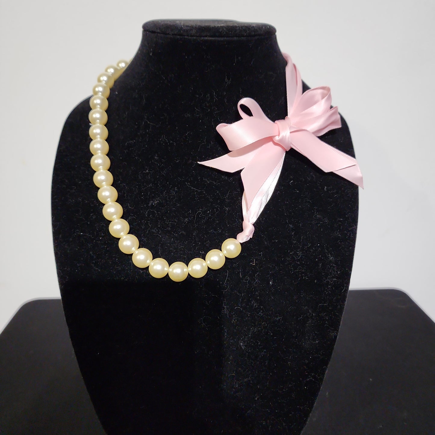 Pink Ribbon Tie Necklace