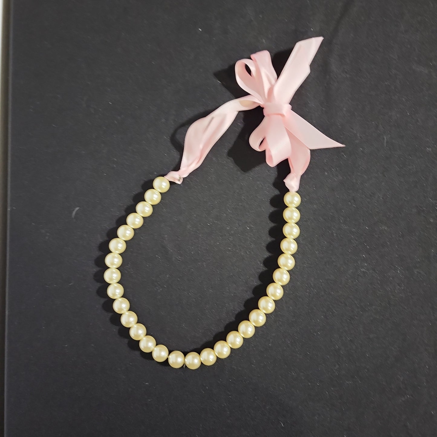 Pink Ribbon Tie Necklace