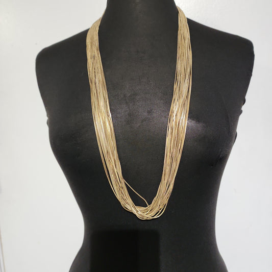 28 Strand Gold Tone Necklace