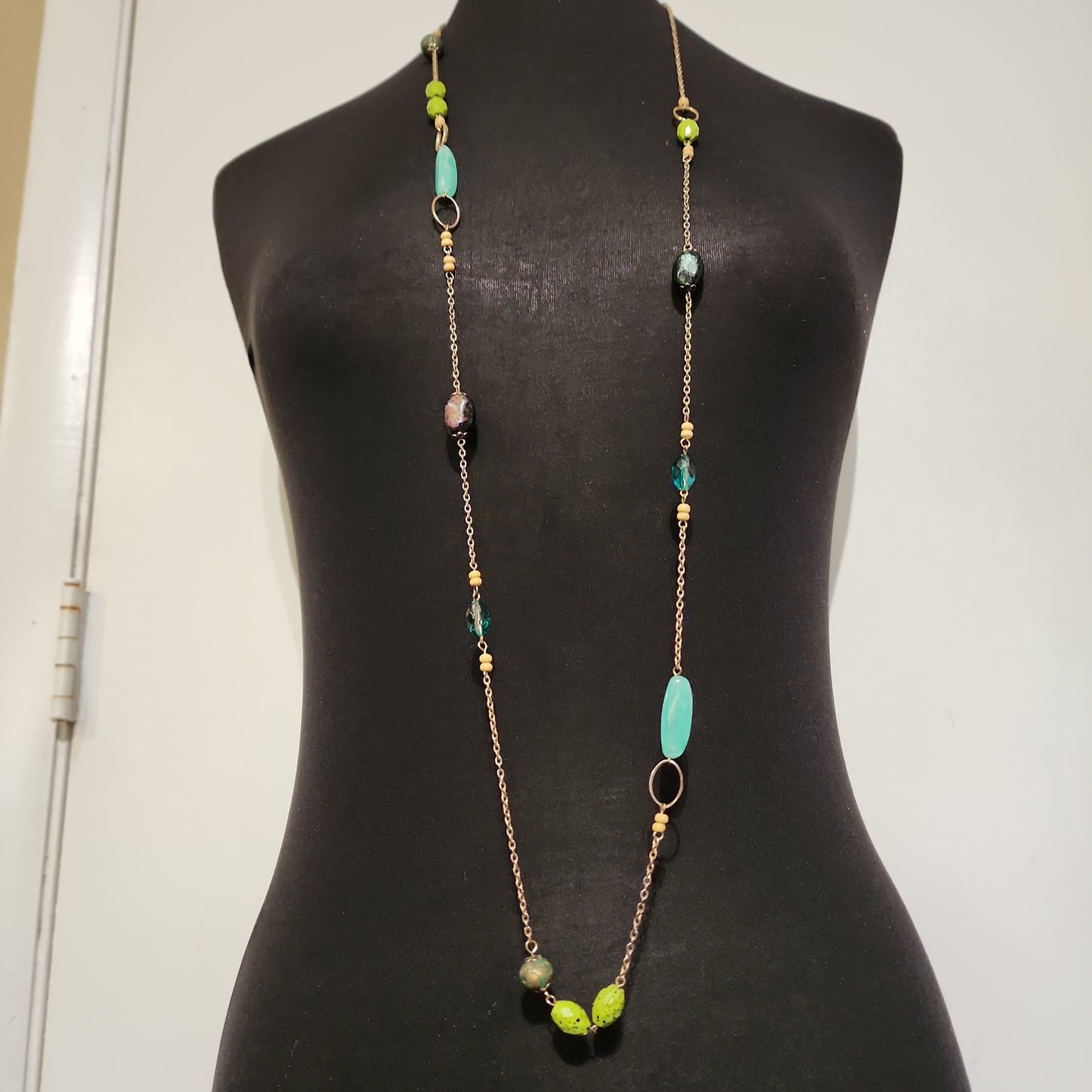 Faux Bead Long Necklace