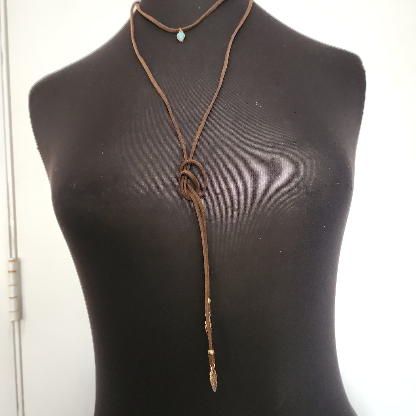 Long leather String with Pendant