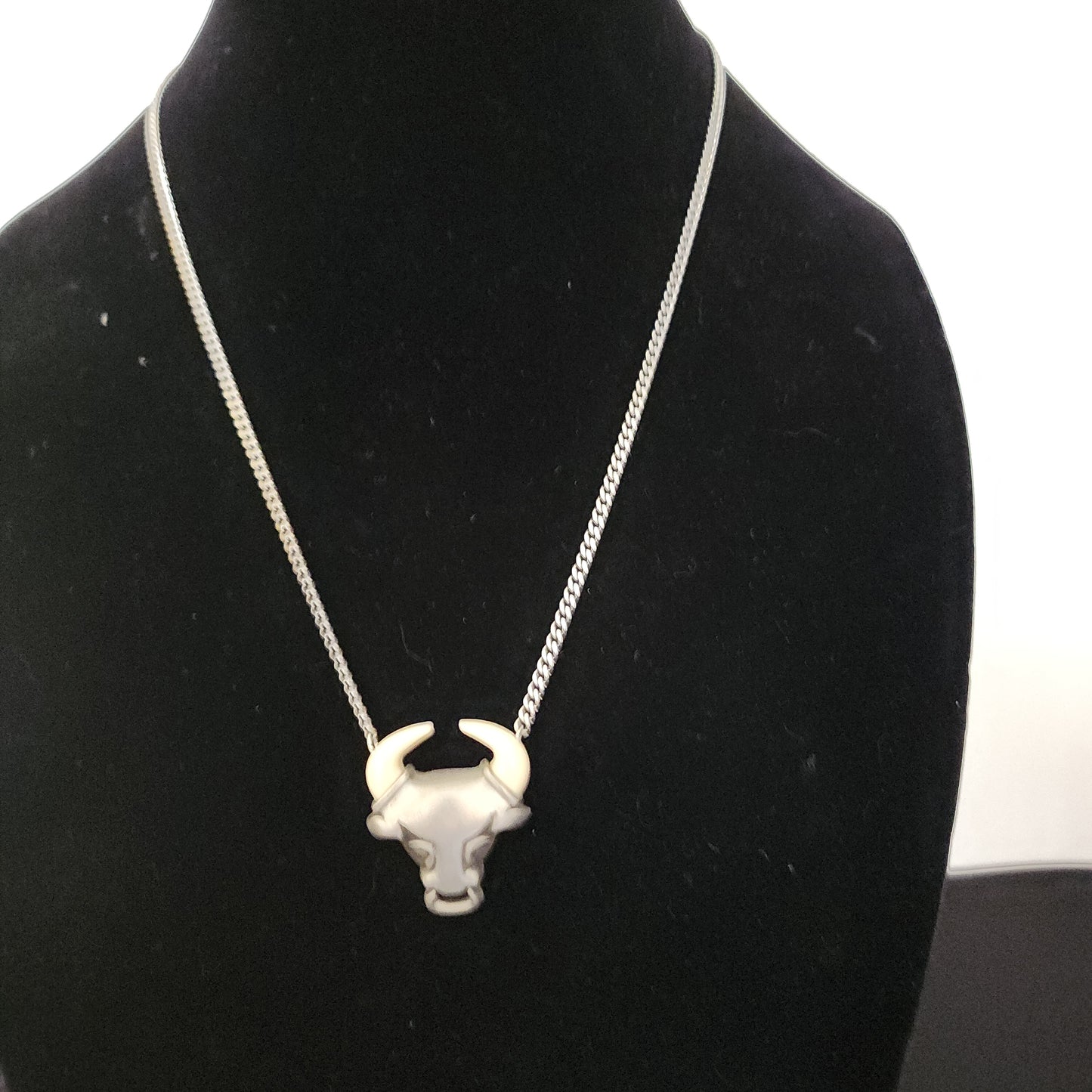 Vintage Avon Wild Country Bull Pendant Necklace