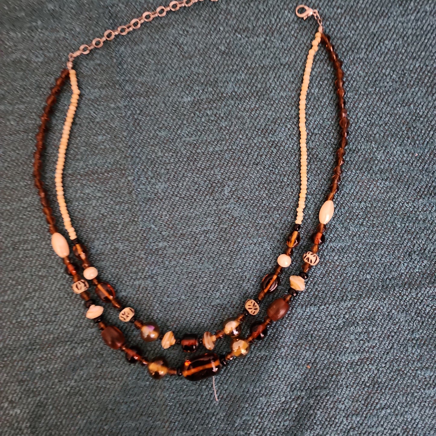 2 Strand Glass Bead Necklace