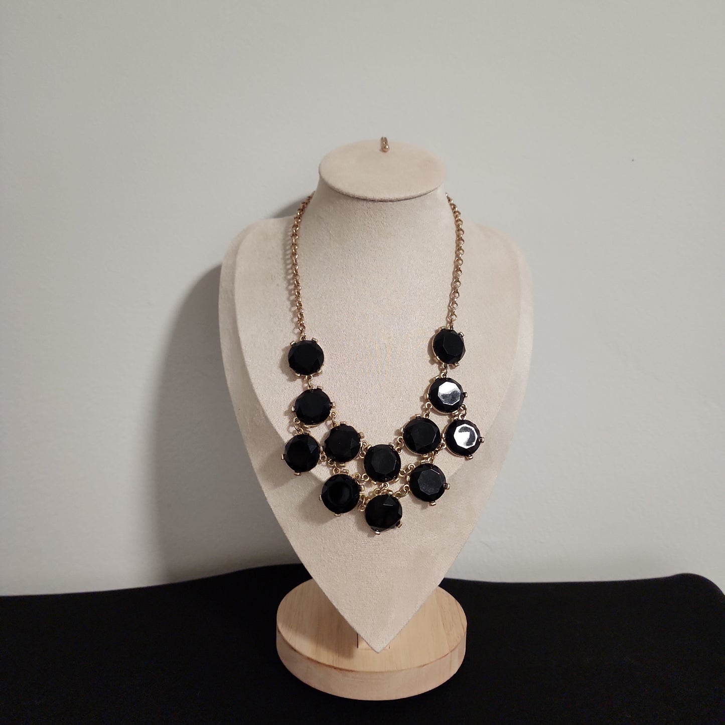 Black Beads Fashion Statement Necklace