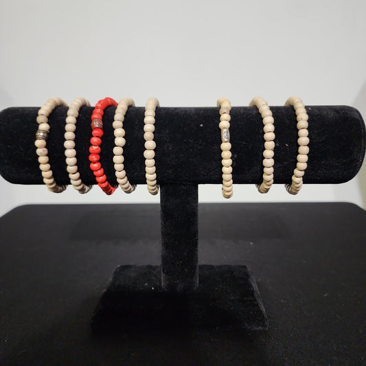 8 Wood Bead Bracelets