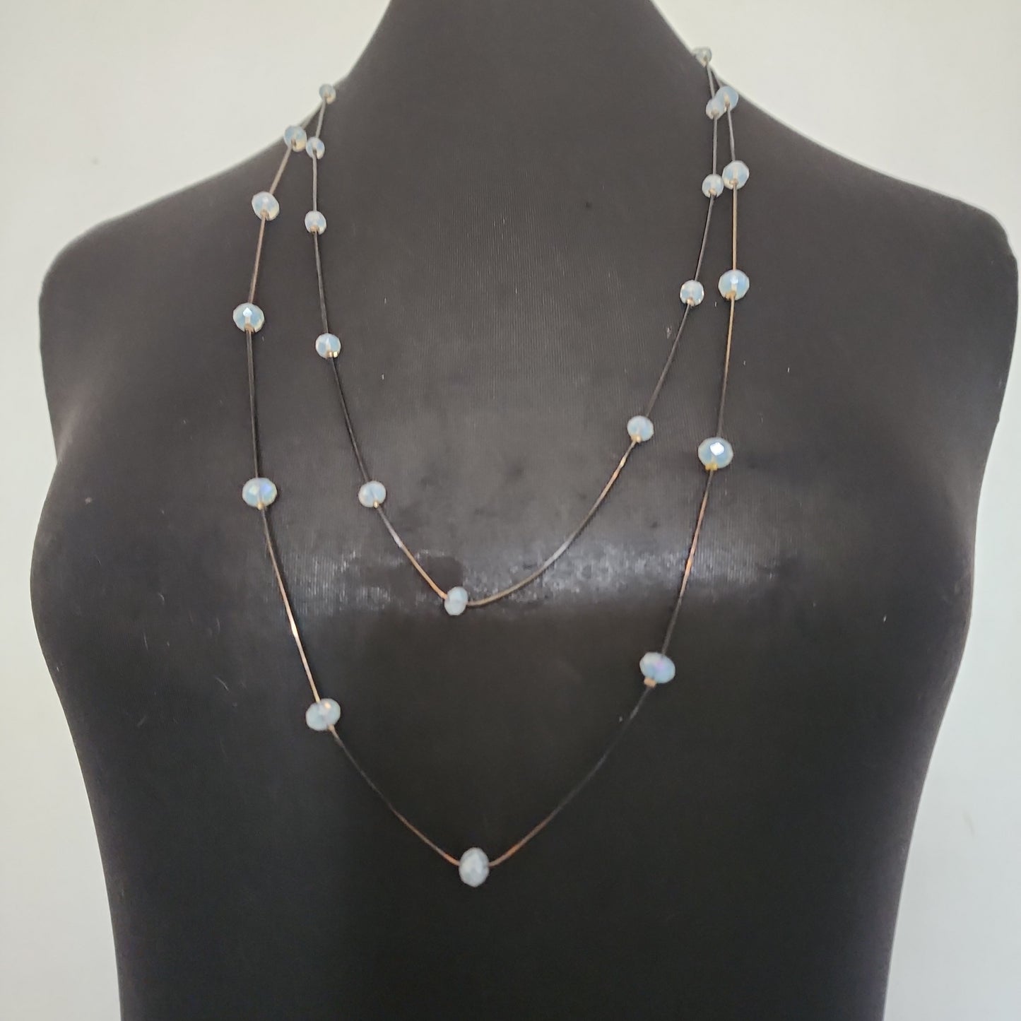 Glass Facet Bead 2 Strand Necklace