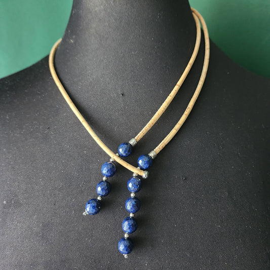 Lapis  Lazuli Cord Necklace