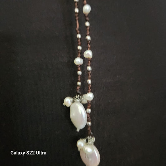 Pearl Beads Lariat Necklace