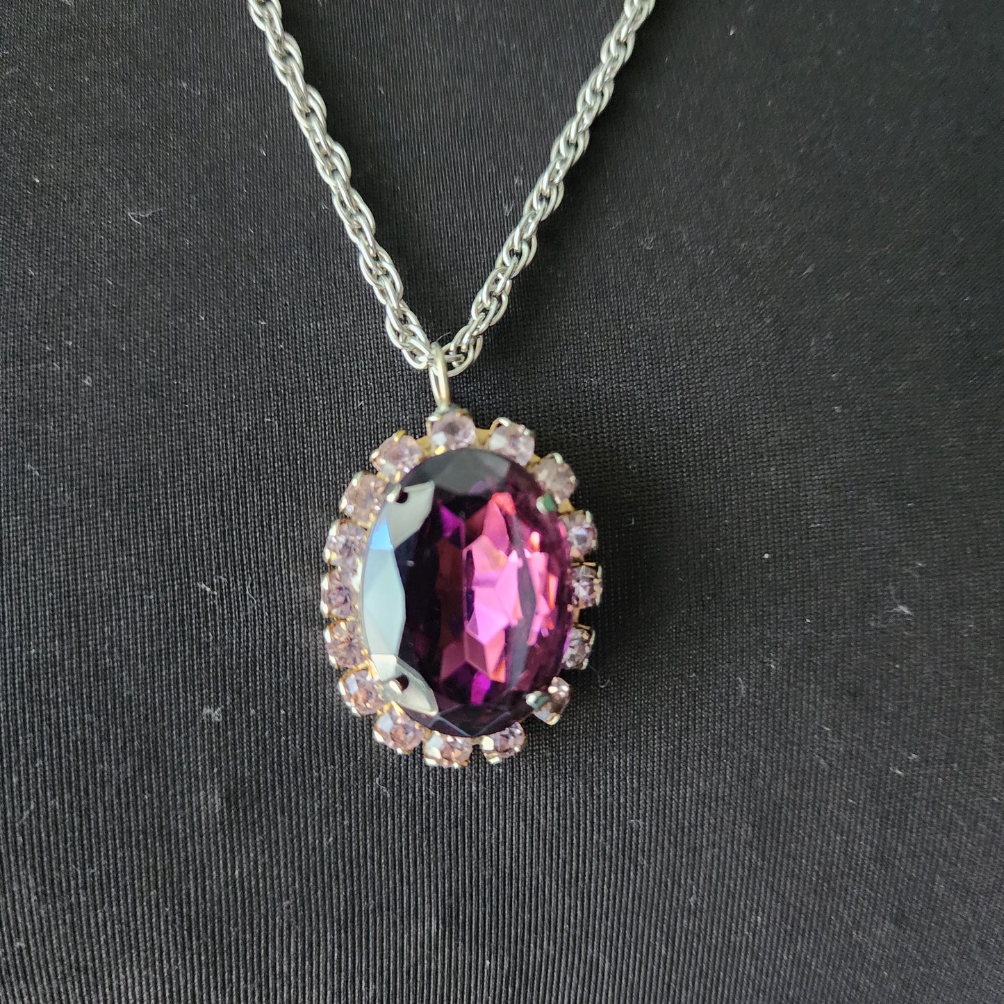 Oval Glass Pendant  Necklace