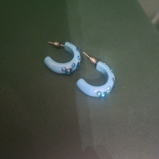Teal Acrylic Hoop Earing