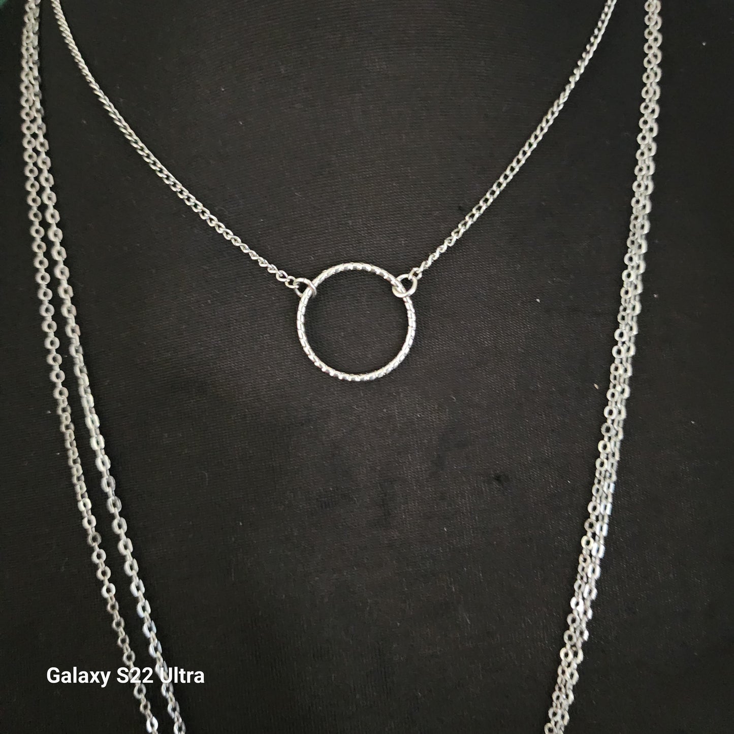 3 Strand Silver Tone Necklace