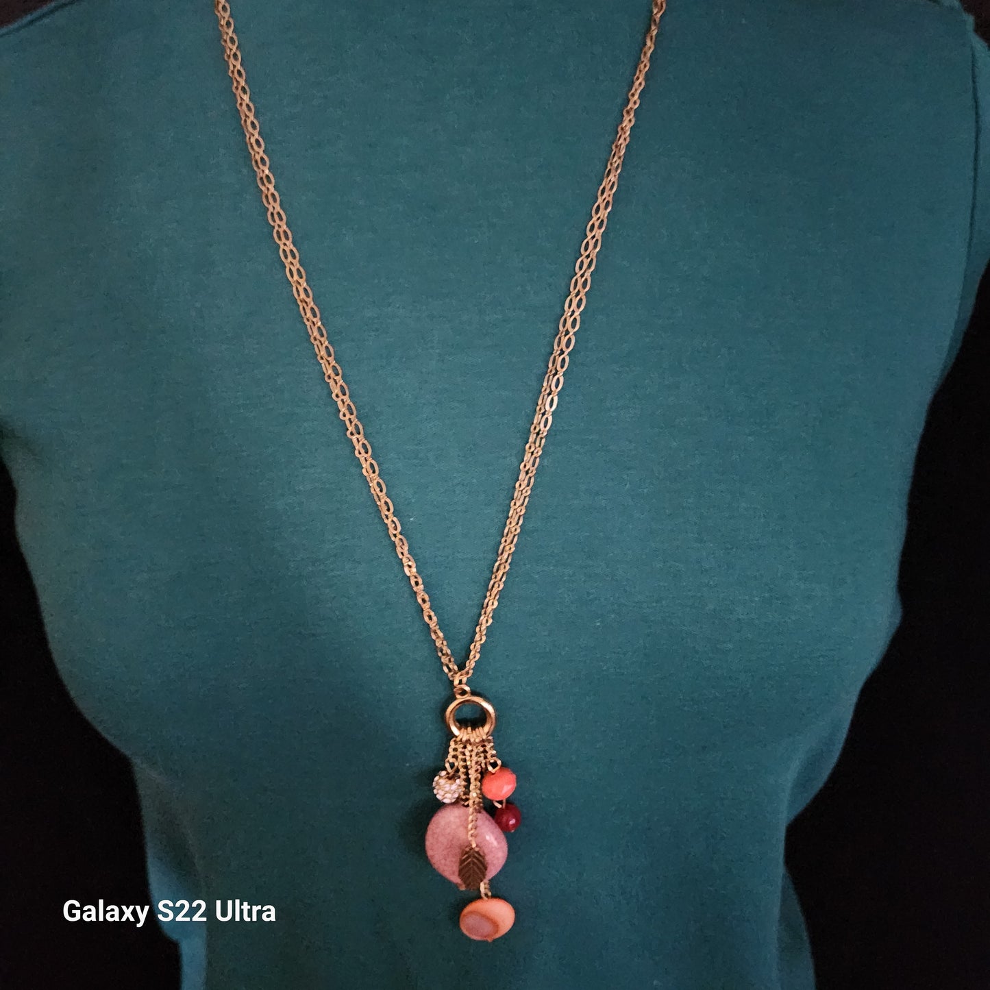 Long Chain Charm Tassel Necklace