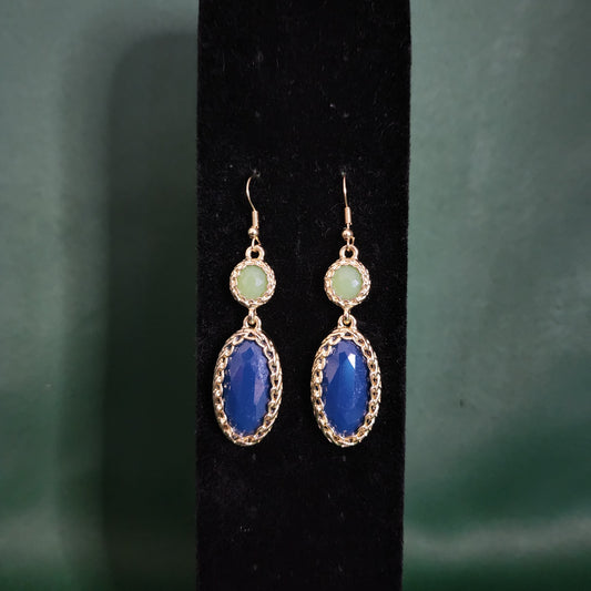 Green & Blue Dangle earings