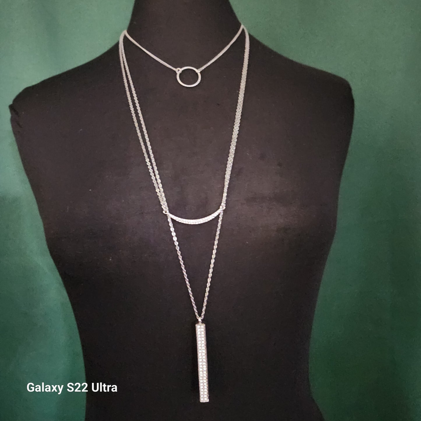 3 Strand Silver Tone Necklace