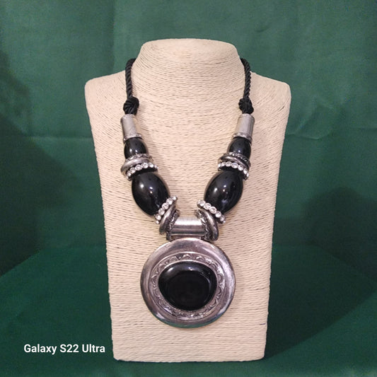 Black Braded Cord Necklace