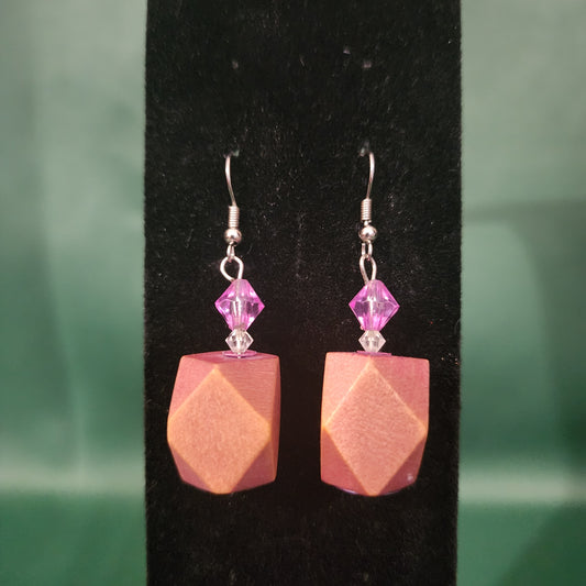 Wood dangle earing