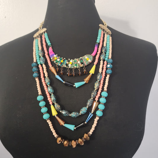 Vintage Multistrand Beaded Necklace