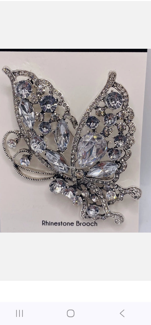 Butterfly Rhinestone Brooch