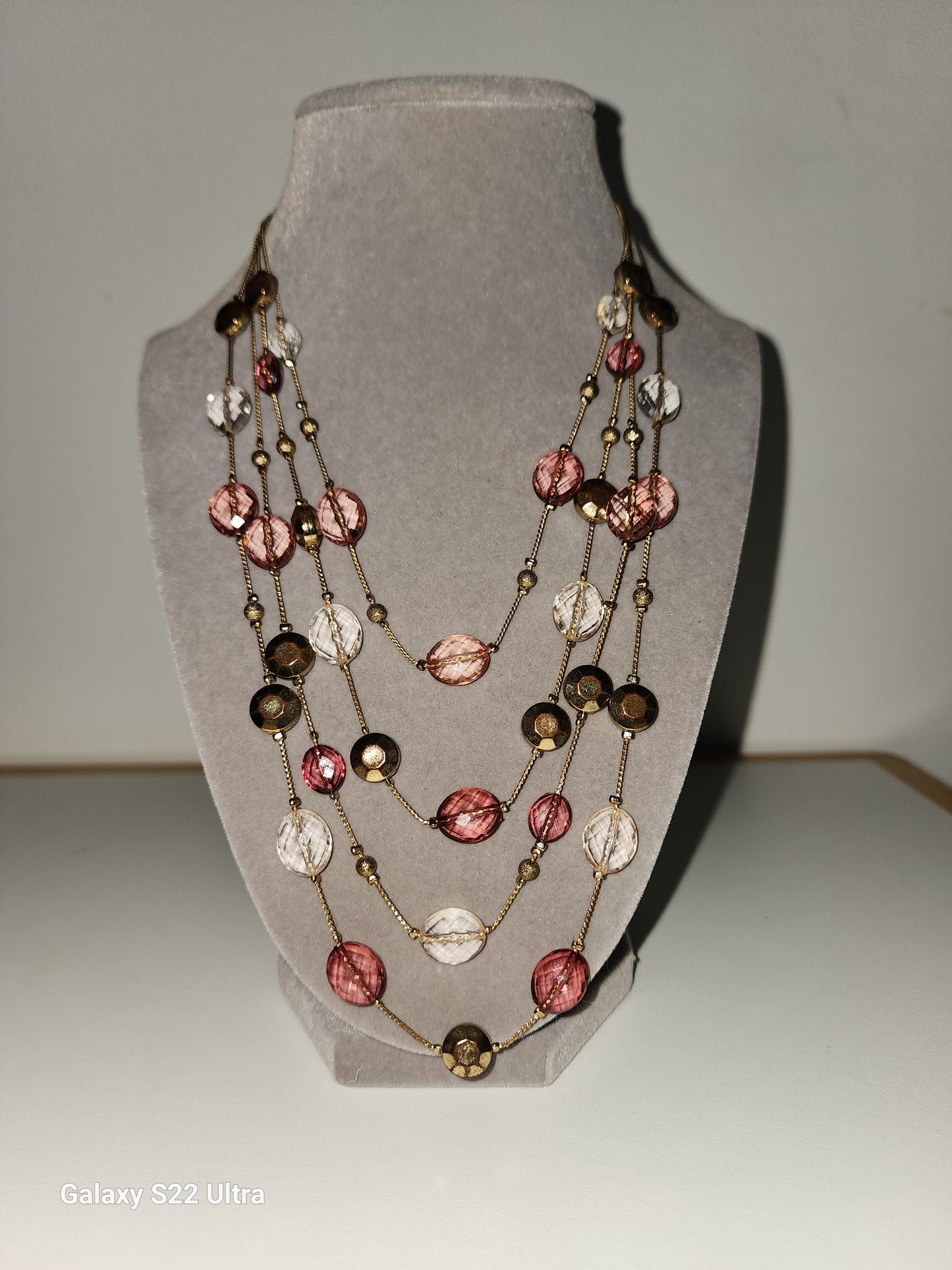 NY Pink Layer Necklace