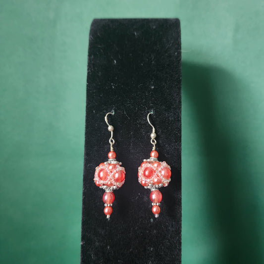 Peach Lampwork Earing