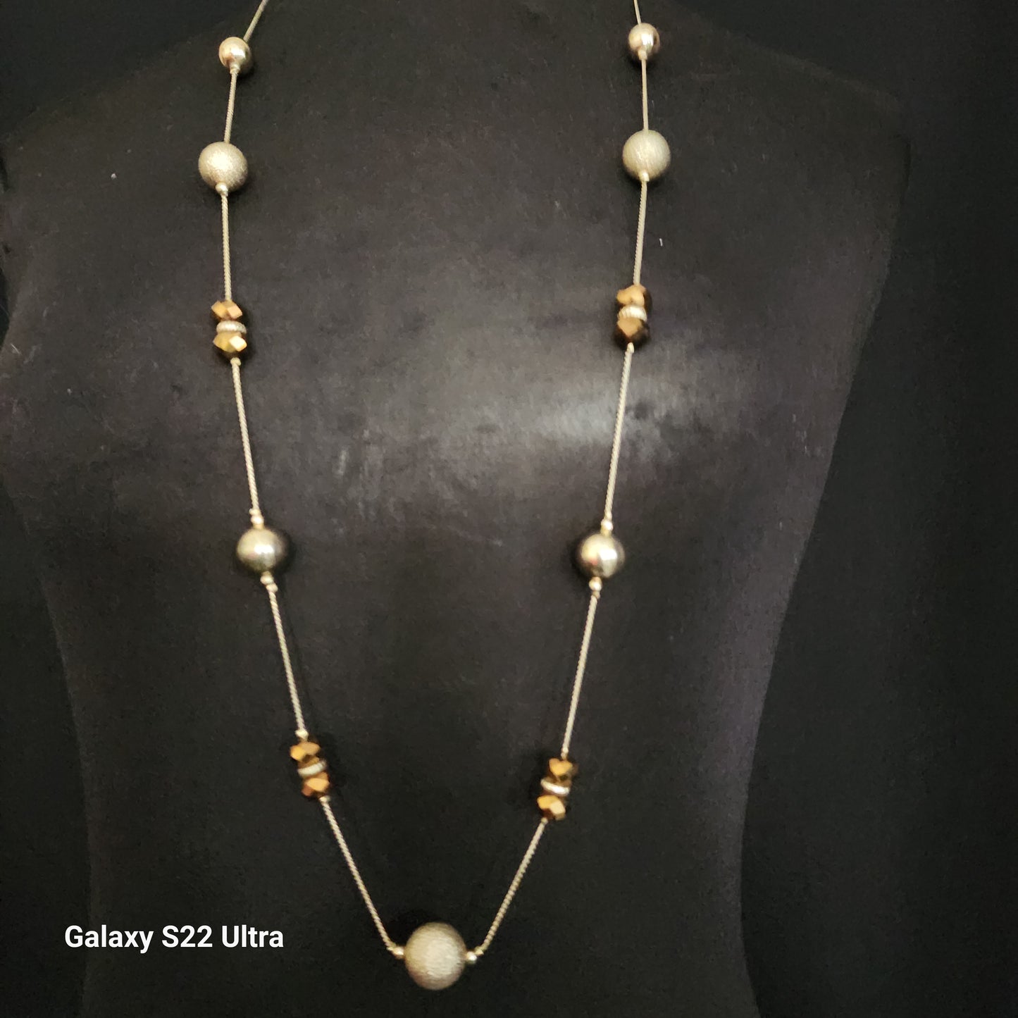 Vintage Gold Tone Long Necklace