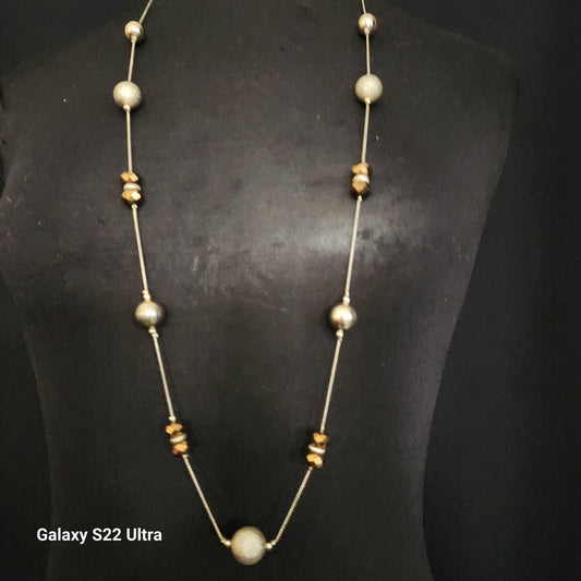 Vintage Gold Tone Long Necklace